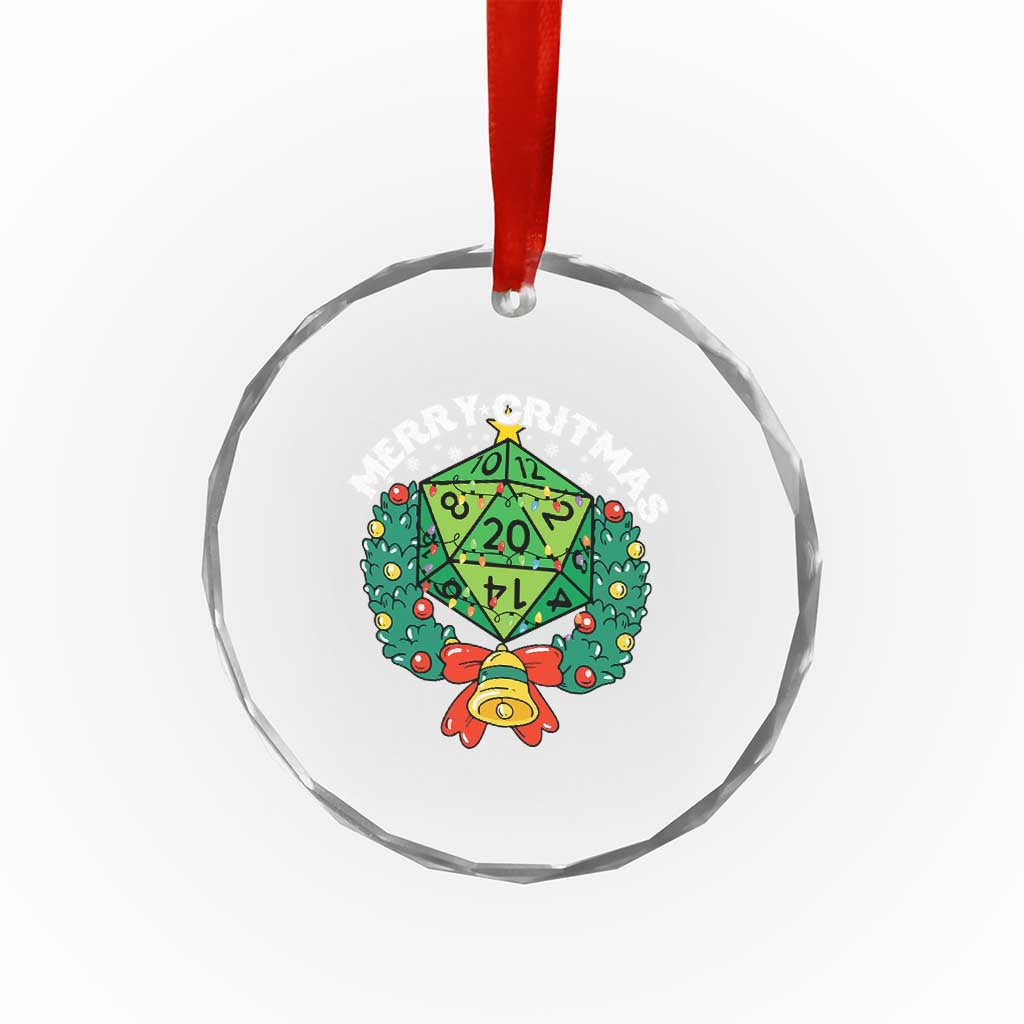 Funny Christmas RPG Crystal Glass Ornament Merry Critmas D20 RPG Gamer Dice Gaming Xmas TS11 Print Your Wear