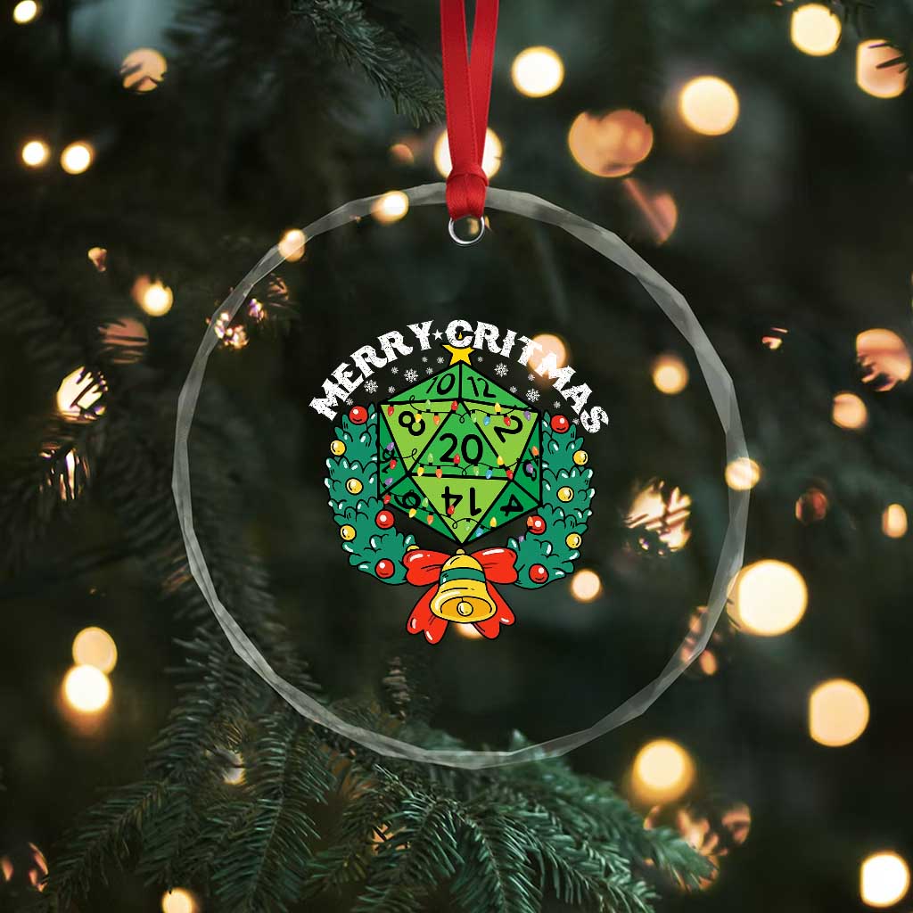 Funny Christmas RPG Crystal Glass Ornament Merry Critmas D20 RPG Gamer Dice Gaming Xmas TS11 Print Your Wear