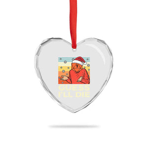 Funny Christmas Rpg Gamer Heart Crystal Glass Ornament Guess l Will Die Retro Dice Santa Hat TS11 Print Your Wear