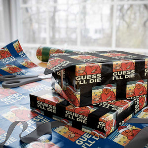 Funny Christmas Rpg Gamer Wrapping Paper Roll Guess l Will Die Retro Dice Santa Hat TS11 Black Print Your Wear