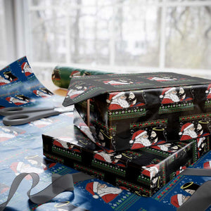 Funny Christmas Santa and Jesus Wrapping Paper Roll Most Wonderful Time Christian Holiday Gag Gift TS02 Black Print Your Wear