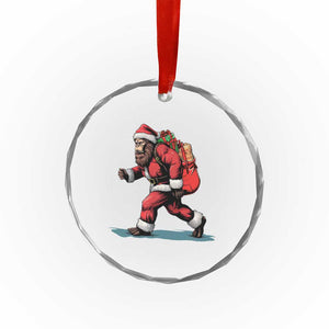 Funny Christmas Santa Bigfoot Crystal Glass Ornament Xmas Sasquatch TS11 Print Your Wear