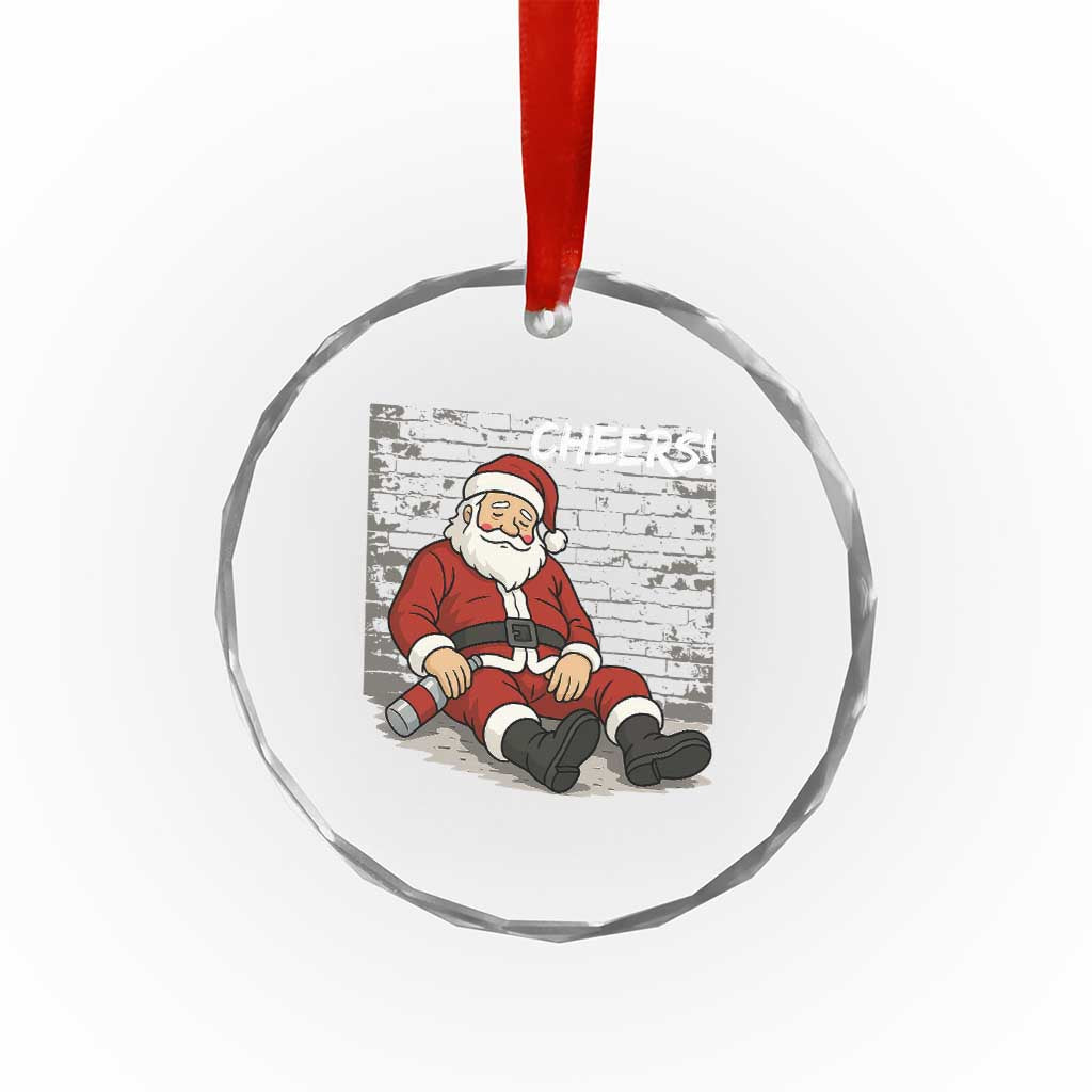 Funny Christmas Santa Claus Drinking Beer Crystal Glass Ornament Wonderful Time TS10 Print Your Wear