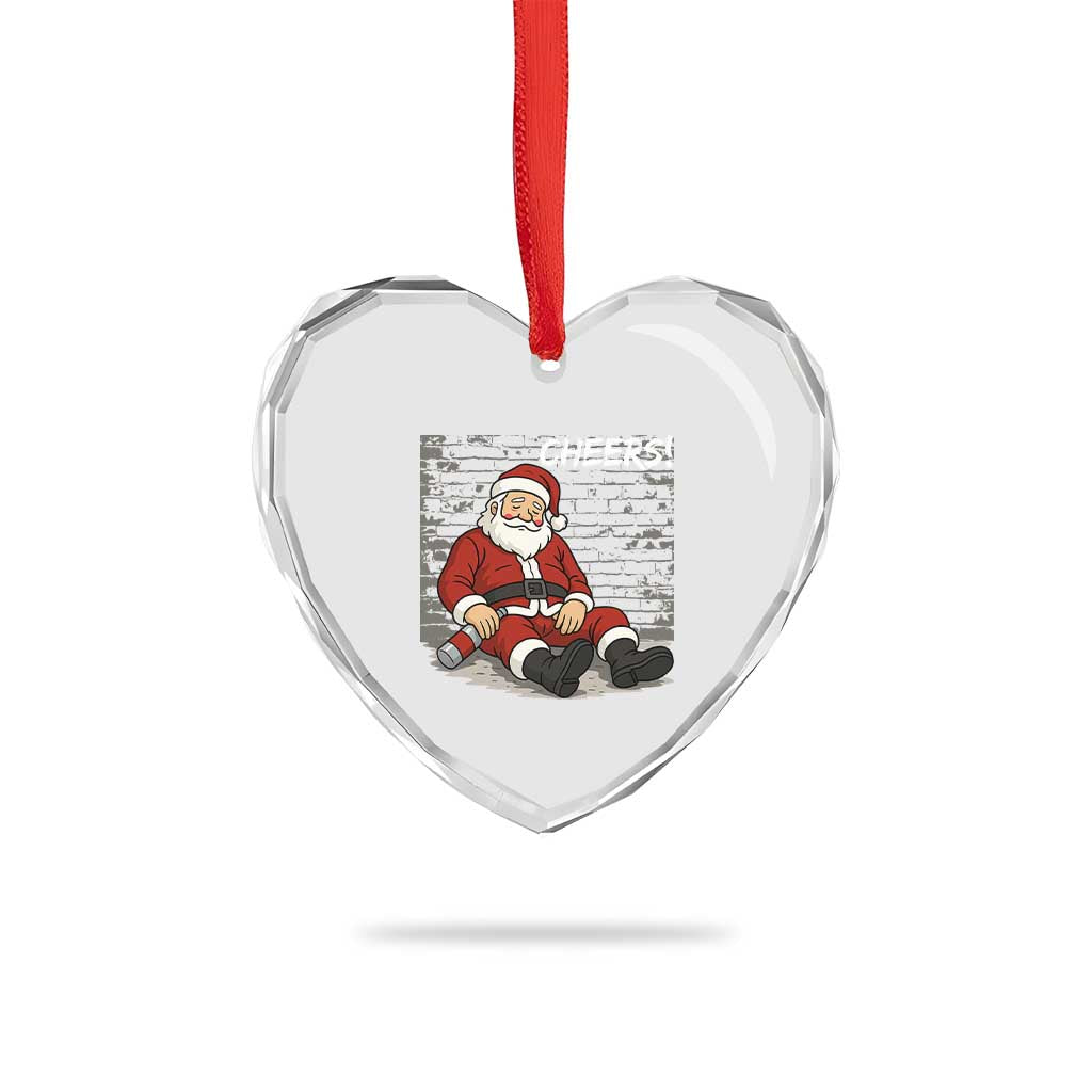 Funny Christmas Santa Claus Drinking Beer Heart Crystal Glass Ornament Wonderful Time TS10 Print Your Wear