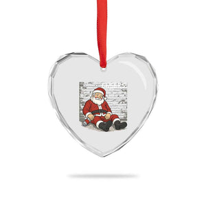 Funny Christmas Santa Claus Drinking Beer Heart Crystal Glass Ornament Wonderful Time TS10 Print Your Wear