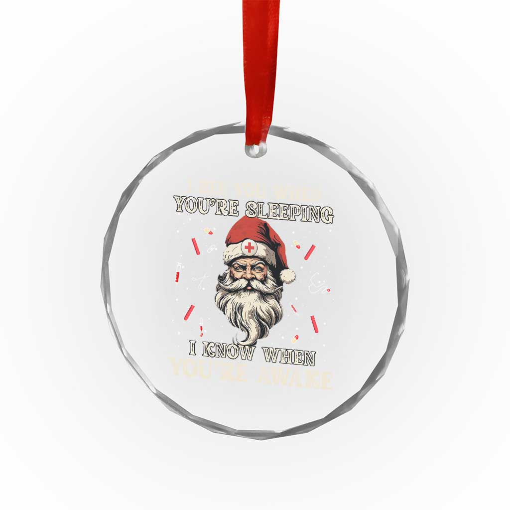 Funny Christmas Santa Doctor Medical Crystal Glass Ornament I See You When You're Sleeping I Know When You're Awake TS11 Print Your Wear