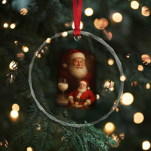 Funny Christmas Santa Drinking Milk Dank Meme Crystal Glass Ornament TS11 Print Your Wear