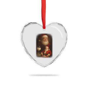 Funny Christmas Santa Drinking Milk Dank Meme Heart Crystal Glass Ornament TS11 Print Your Wear