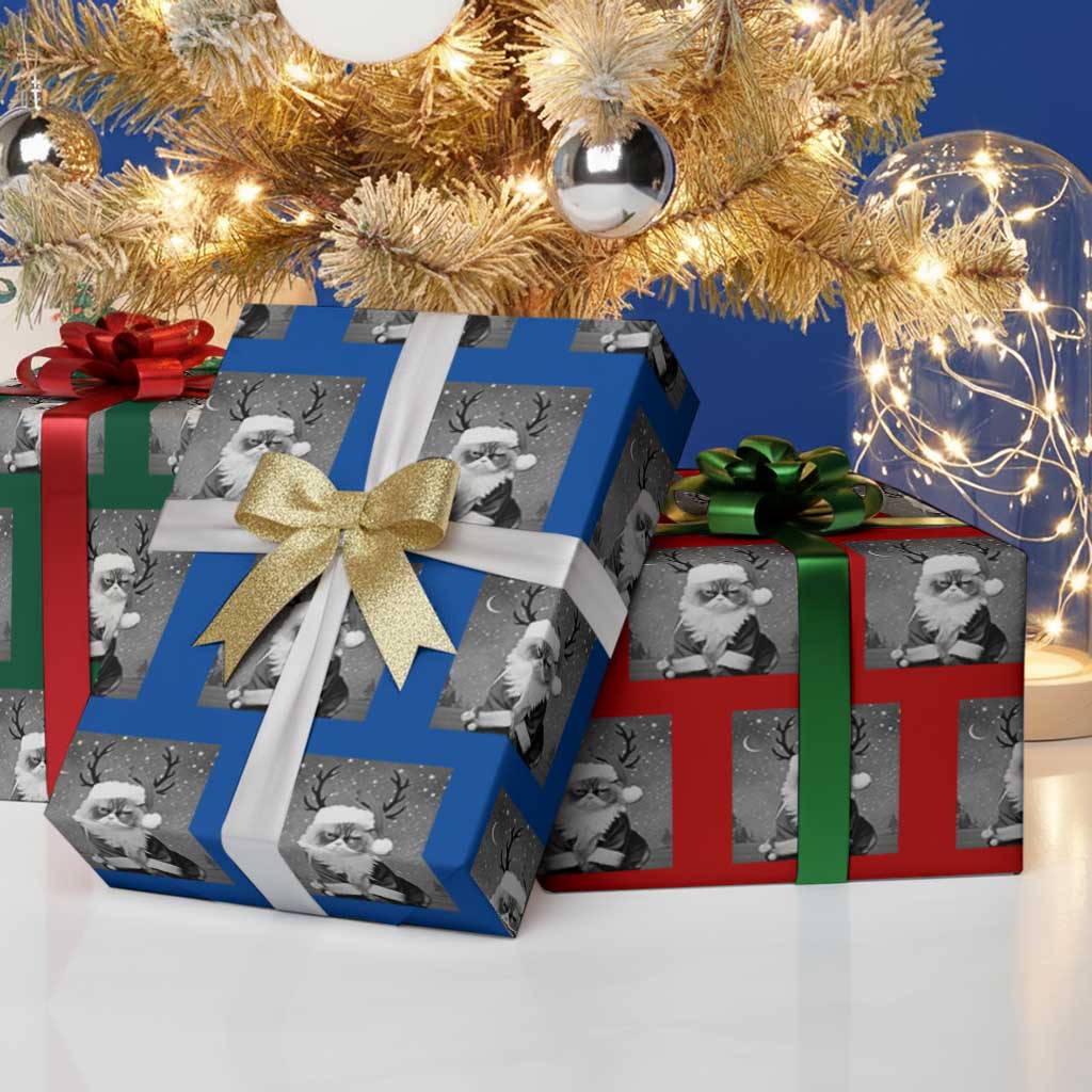 Funny Christmas Santa Grumpy Cat Wrapping Paper Roll TS11 Print Your Wear