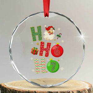 Funny Christmas Santa Ho Ho Ho 67 Crystal Glass Ornament Six Seven Meme 6 7 Xmas Bauble TS11 Transparent Glass 3'' Circle Print Your Wear