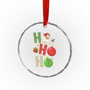 Funny Christmas Santa Ho Ho Ho 67 Crystal Glass Ornament Six Seven Meme 6 7 Xmas Bauble TS11 Print Your Wear