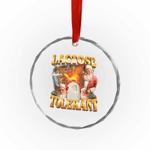 Funny Christmas Santa Lactose Tolerant Crystal Glass Ornament Xmas Tummy Ironic Sarcastic Meme TS11 Print Your Wear