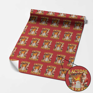Funny Christmas Santa Lactose Tolerant Wrapping Paper Roll Xmas Tummy Ironic Sarcastic Meme TS11 Red Print Your Wear
