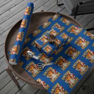 Funny Christmas Santa Lactose Tolerant Wrapping Paper Roll Xmas Tummy Ironic Sarcastic Meme TS11 Blue Print Your Wear