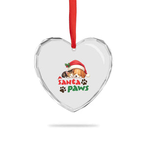 Funny Christmas Santa Paws Dogs And Cats Heart Crystal Glass Ornament TS09 Print Your Wear