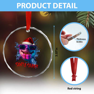 Funny Christmas Santa Shark Xmas Gift Crystal Glass Ornament TS12 Print Your Wear