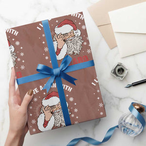 Funny Christmas Santa Wrapping Paper Roll I Love A Man With A Beard Snowflake TS11 Mocha Print Your Wear