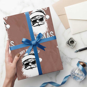 Funny Christmas Santa Wrapping Paper Roll Merry Rizzmas Sigmas Charisma Rizz Santa Claus TS11 Mocha Print Your Wear