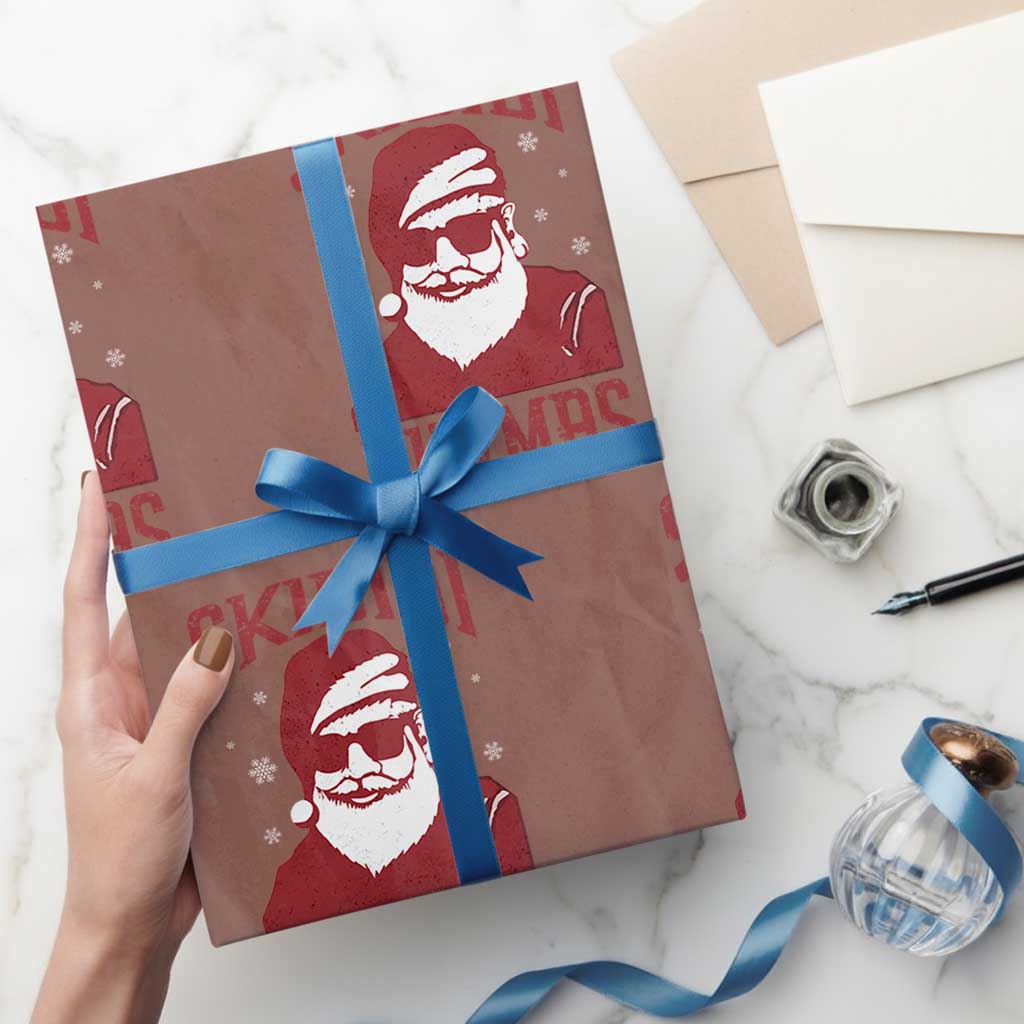 Funny Christmas Santa Wrapping Paper Roll Skibidi Rizzmas Vintage Charisma Rizz Santa Claus TS11 Mocha Print Your Wear