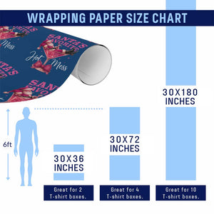 Funny Christmas Santas Favorite Hot Mess Wrapping Paper Roll Xmas Drinking Party TS11 Print Your Wear