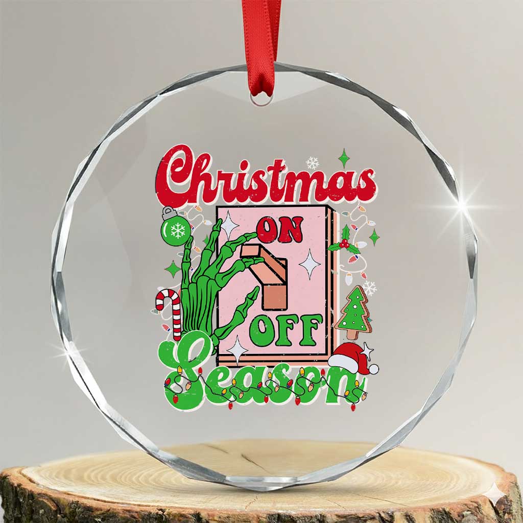 Funny Christmas Season Crystal Glass Ornament Switch Red And Green Skeleton Hand TS11 Transparent Glass 3'' Circle Print Your Wear