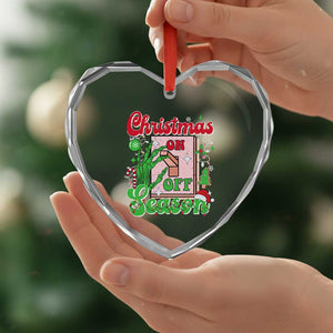 Funny Christmas Season Heart Crystal Glass Ornament Switch Red And Green Skeleton Hand TS11 Print Your Wear