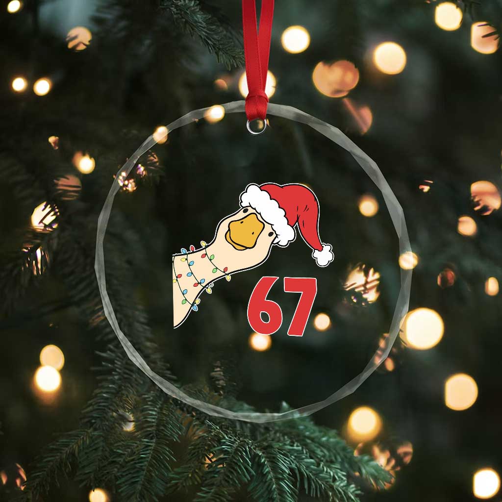 Funny Christmas Silly Goose 67 Meme Festive Holiday Crystal Glass Ornament TS11 Print Your Wear