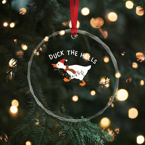 Funny Christmas Silly Goose Crystal Glass Ornament Funny Duck the Halls TS10 Print Your Wear