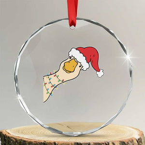 Funny Christmas Silly Goose Festive Holiday Crystal Glass Ornament TS11 Transparent Glass 3'' Circle Print Your Wear