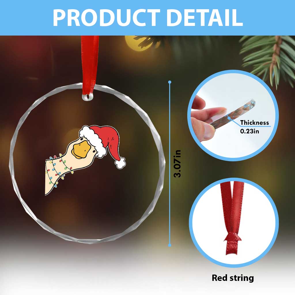 Funny Christmas Silly Goose Festive Holiday Crystal Glass Ornament TS11 Print Your Wear