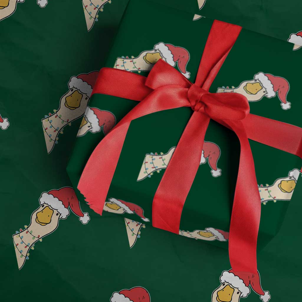 Funny Christmas Silly Goose Festive Holiday Wrapping Paper Roll TS11 Green Print Your Wear