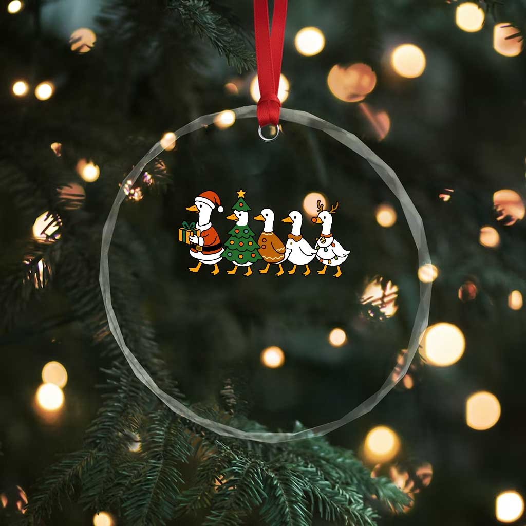 Funny Christmas Silly Goose Poultry Animal Lovers Crystal Glass Ornament TS11 Print Your Wear