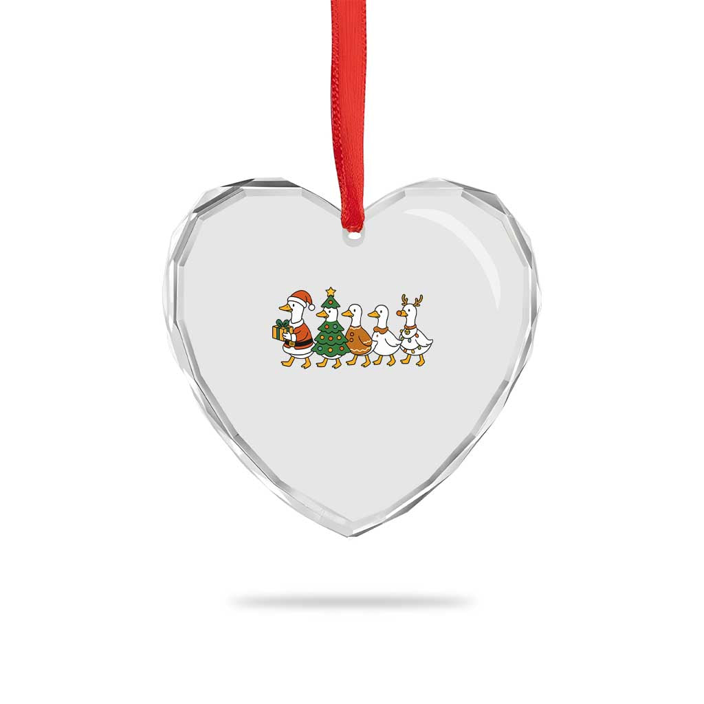 Funny Christmas Silly Goose Poultry Animal Lovers Heart Crystal Glass Ornament TS11 Print Your Wear