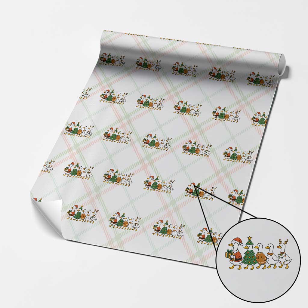 Funny Christmas Silly Goose Poultry Animal Lovers Wrapping Paper Roll TS11 Christmas Plaid Print Your Wear
