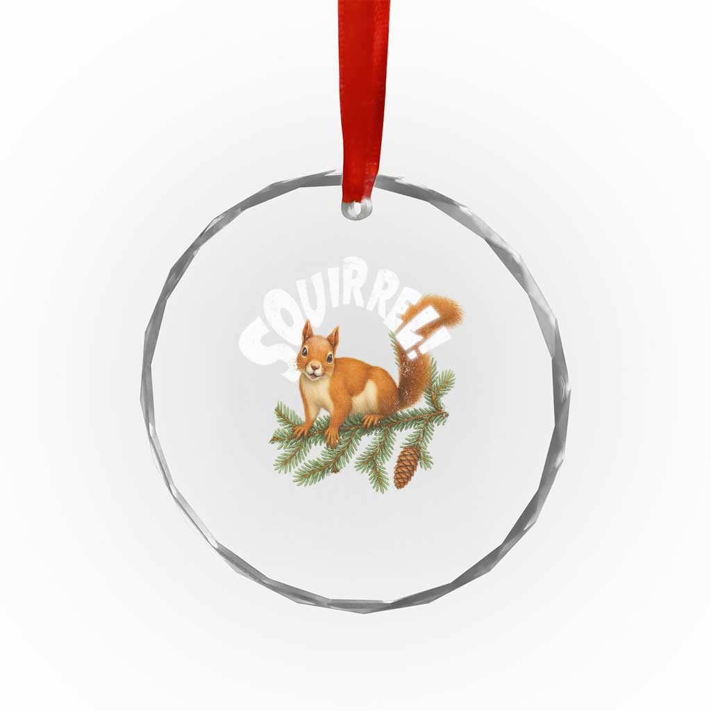 Funny Christmas Squirrel Crystal Glass Ornament Xmas Vacation Holiday Movie Pine Tree TS11 Print Your Wear