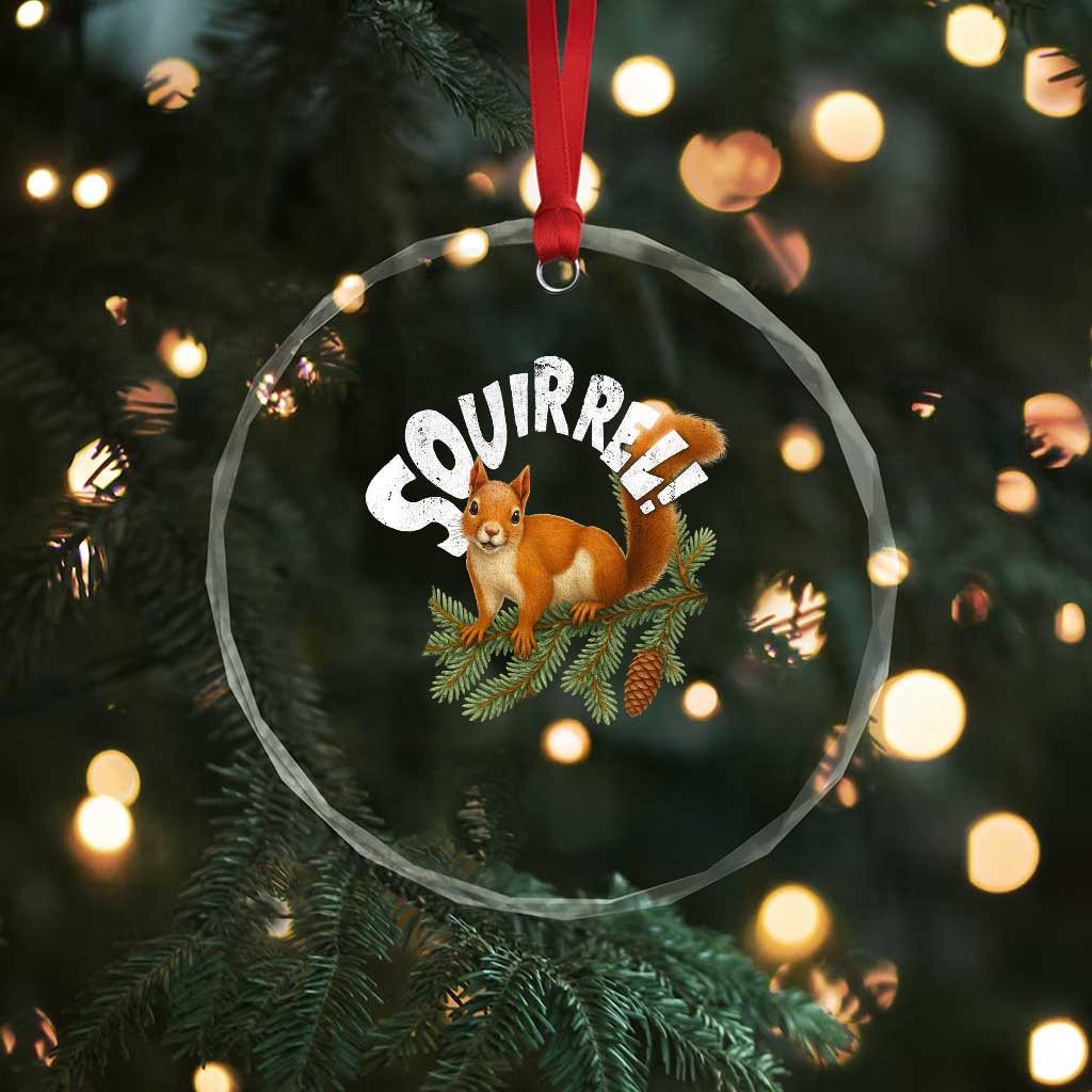 Funny Christmas Squirrel Crystal Glass Ornament Xmas Vacation Holiday Movie Pine Tree TS11 Print Your Wear