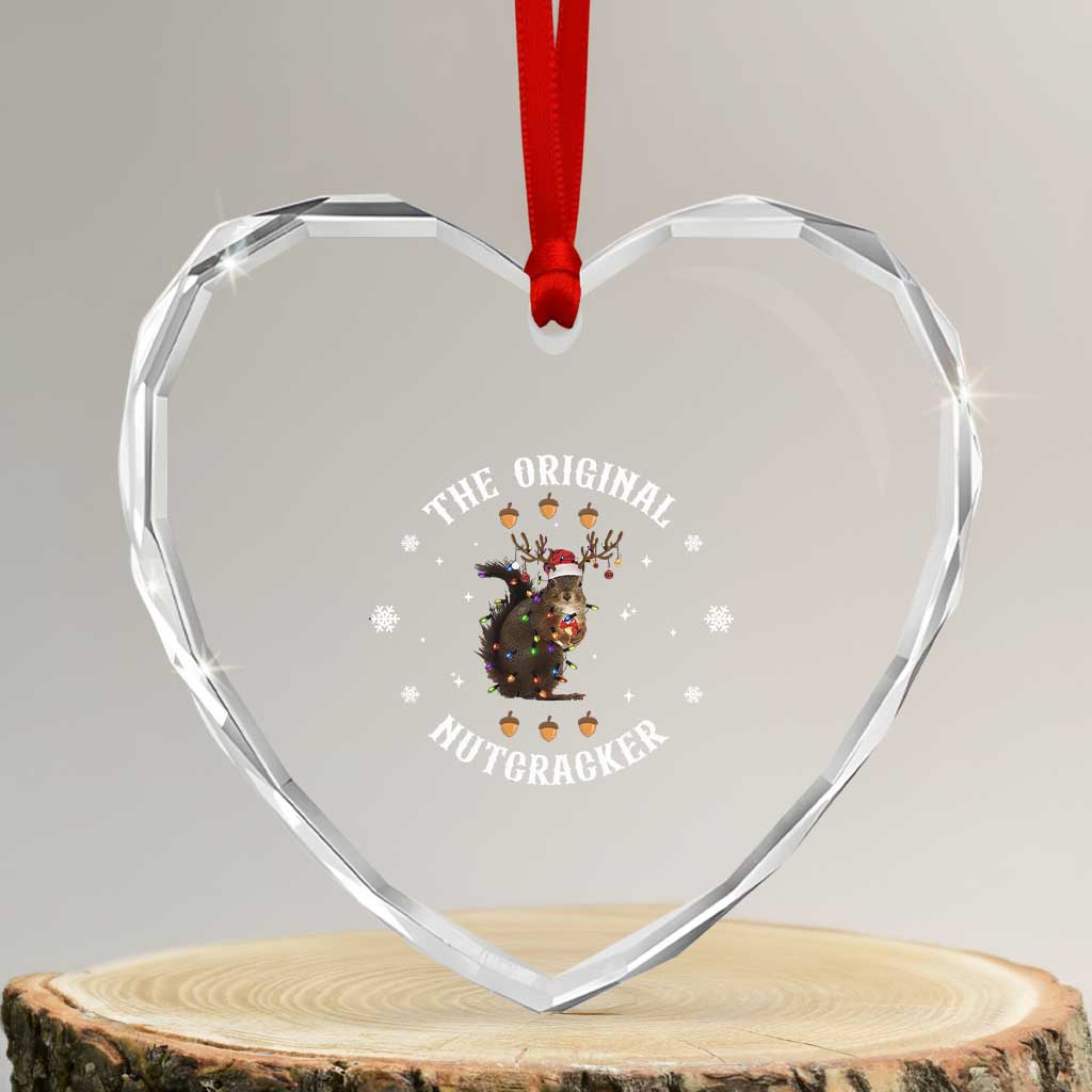Funny Christmas Squirrel Heart Crystal Glass Ornament The Original Nutcracker Snowflake Xmas Neon Light TS11 Transparent Glass 3'' Heart Print Your Wear