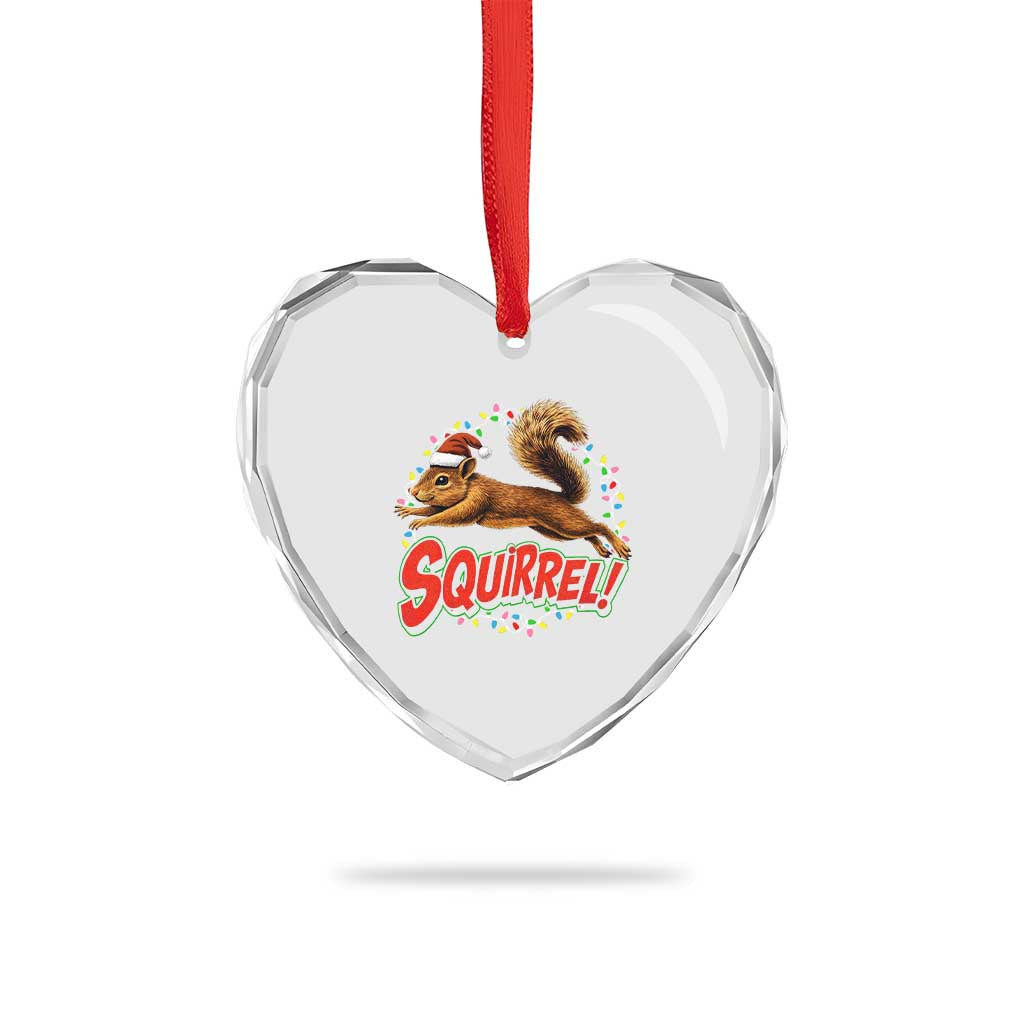 Funny Christmas Squirrel Heart Crystal Glass Ornament Xmas Vacation Holiday Movie TS11 Print Your Wear