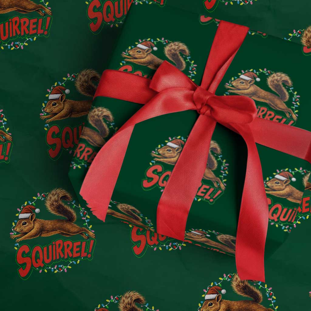 Funny Christmas Squirrel Wrapping Paper Roll Xmas Vacation Holiday Movie TS11 Green Print Your Wear
