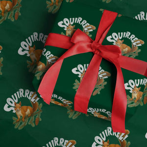 Funny Christmas Squirrel Wrapping Paper Roll Xmas Vacation Holiday Movie Pine Tree TS11 Green Print Your Wear