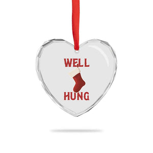 Funny Christmas Stocking Heart Crystal Glass Ornament Well Hung Naughty Holiday Inappropriate Humor TS02 Print Your Wear
