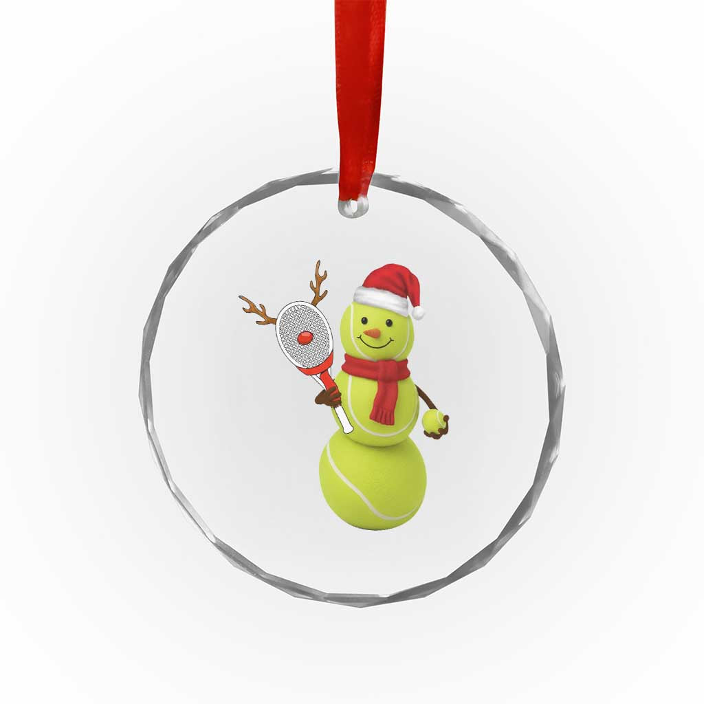 Funny Christmas Tennis Snowman Crystal Glass Ornament Tennis Lover Gift TS12 Print Your Wear