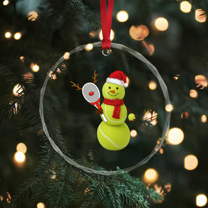 Funny Christmas Tennis Snowman Crystal Glass Ornament Tennis Lover Gift TS12 Print Your Wear
