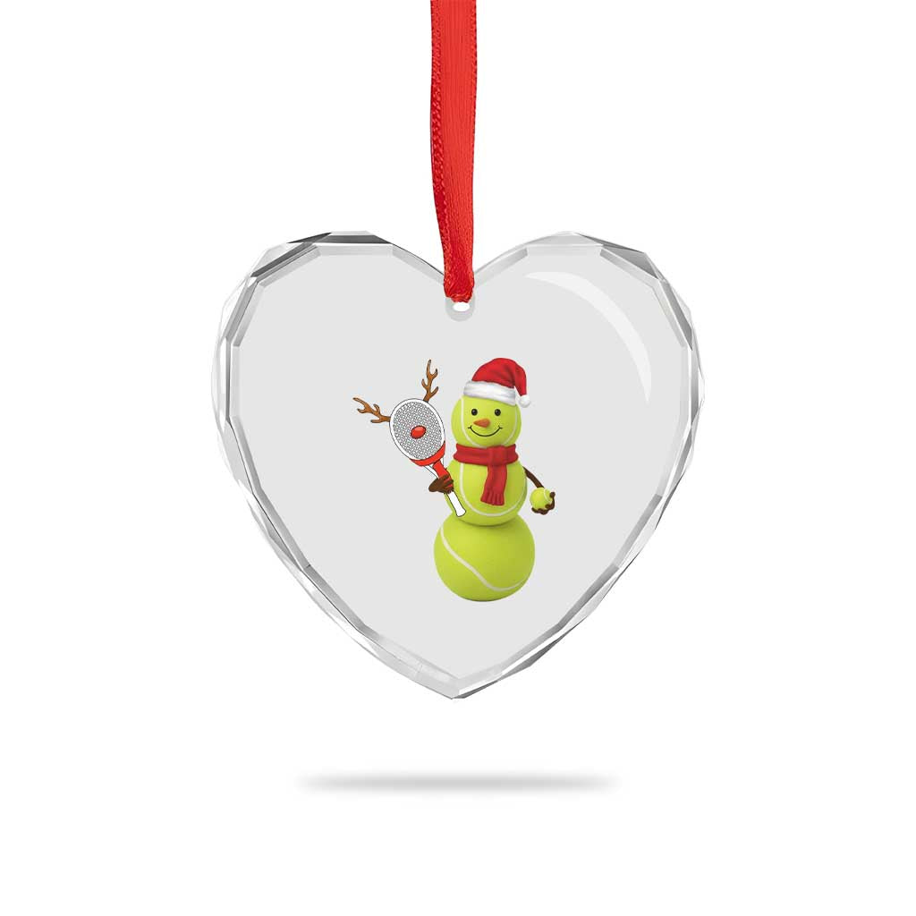 Funny Christmas Tennis Snowman Heart Crystal Glass Ornament Tennis Lover Gift TS12 Print Your Wear
