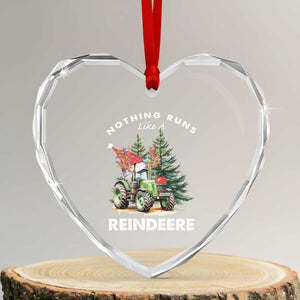 Funny Christmas Tractor Heart Crystal Glass Ornament Nothing Runs Like A Reindeere Farmers TS11 Transparent Glass 3'' Heart Print Your Wear