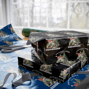 Funny Christmas Tractor Wrapping Paper Roll Nothing Runs Like A Reindeere Farmers TS11 Black Print Your Wear