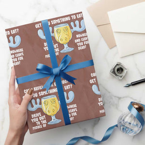 Funny Christmas Vacation Eggnog Wrapping Paper Roll Can I Refill Your Eggnogs Get You Something To Eat Xmas Movie TS11 Mocha Print Your Wear