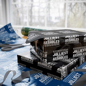 Funny Christmas Vacation Jolliest Bunch Of Assholes Wrapping Paper Roll Xmas Movie TS11 Black Print Your Wear