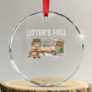 Funny Christmas Vacation Litter's Full Cat Crystal Glass Ornament Xmas Movie TS11 Transparent Glass 3'' Circle Print Your Wear