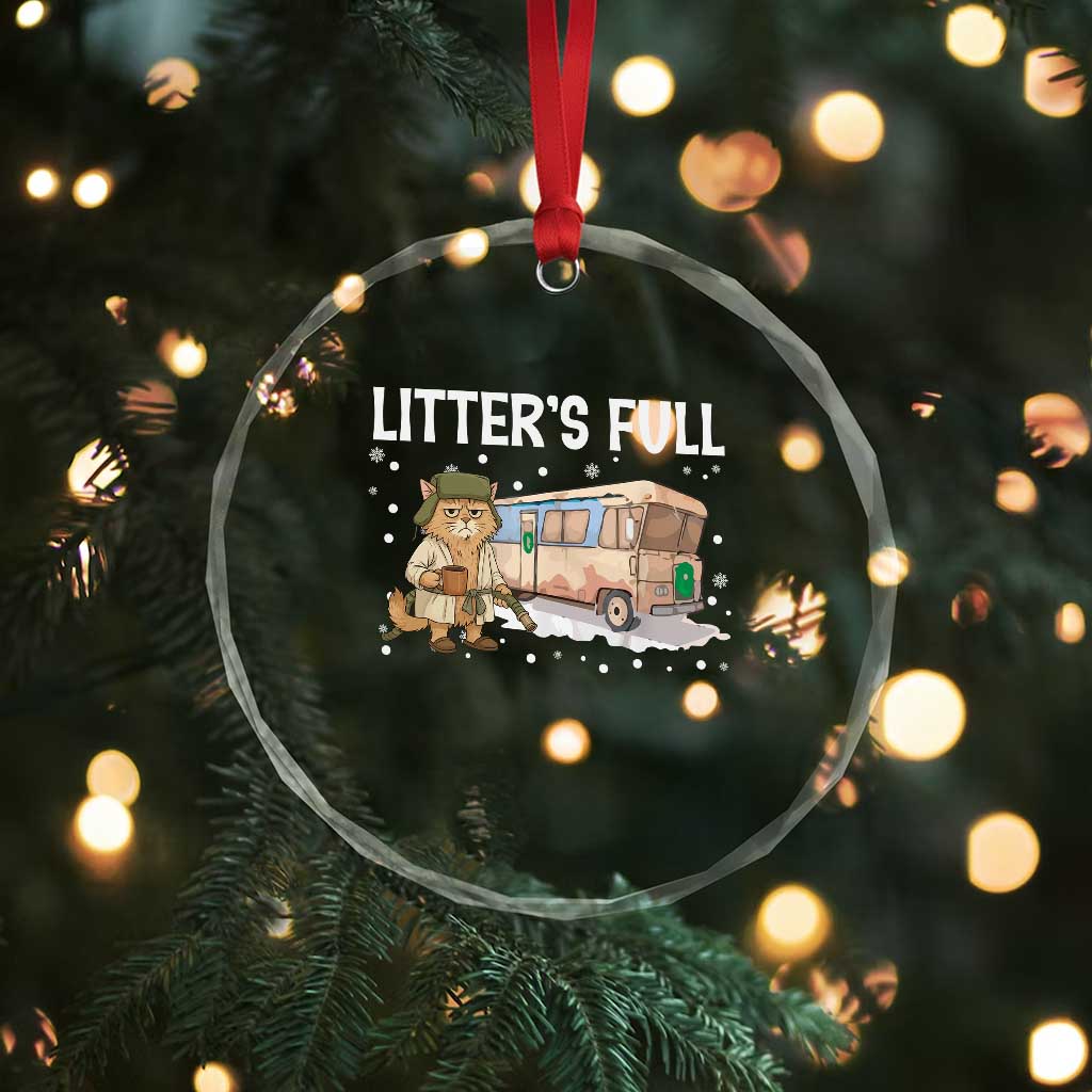 Funny Christmas Vacation Litter's Full Cat Crystal Glass Ornament Xmas Movie TS11 Print Your Wear